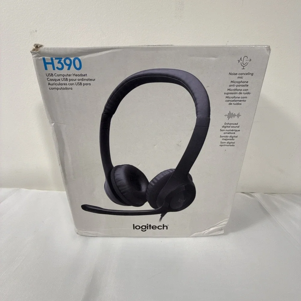Logitech H390 Wired Headset for PC Laptop Stereo Headphones Noise‎ Cancelling